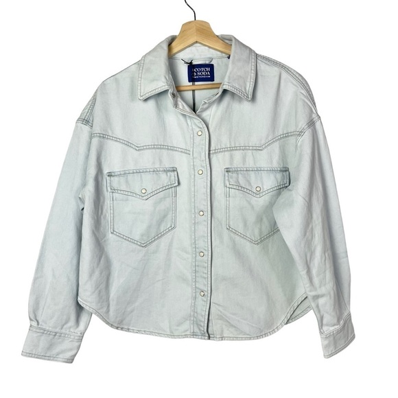 Scotch & Soda X Free People Light Wash Denim Shacket Jacket XS - Picture 1 of 5